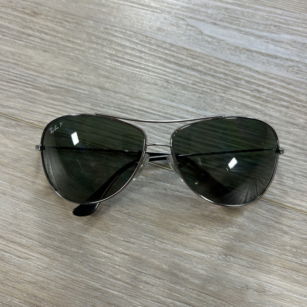 Ray-Ban RB3293 004/9A Polarized Aviator Sunglasses‎ Silver Metal **Frames Only**